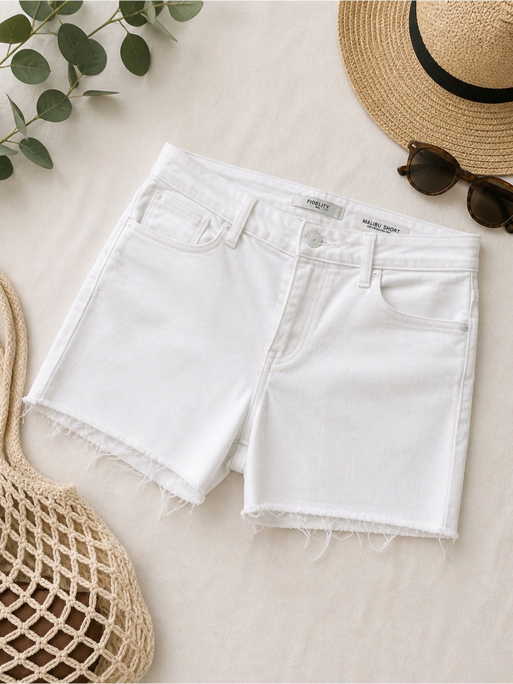 Fidelity White Jean Shorts Distressed Summer Style
